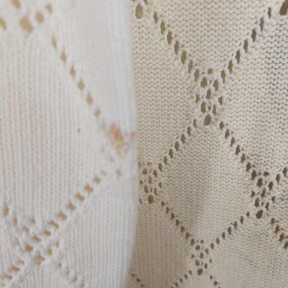 Anthropologie Knitted & Knotted Cream Floral Open Front Cardigan Sweater Size XS - Picture 6 of 11